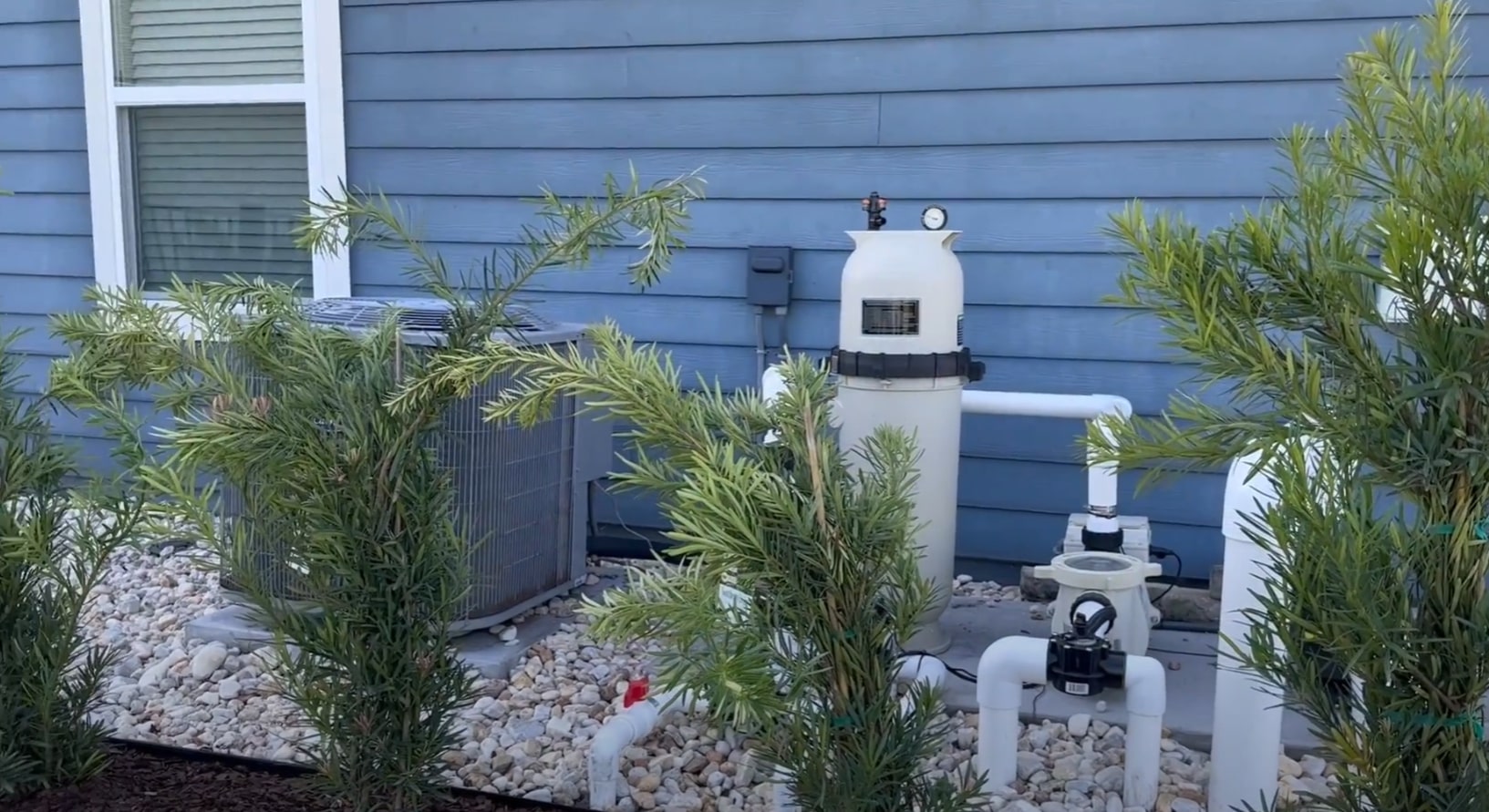Professional pool equipment and landscaping maintenance showing our technical expertise